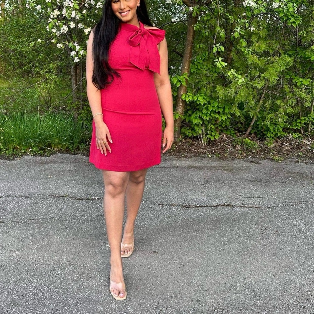 Vince Camuto Pink Bow Mini Dress